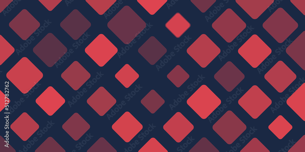 Dark Squares of Various Sizes and Shades of Red - Geometric Mosaic Pattern, Abstract Vector Background Template