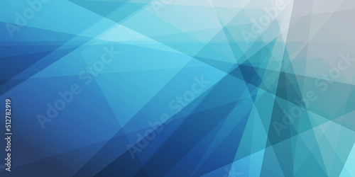 Grey and Blue Dark 3D Glowing Triangle Shaped Translucent Overlaying Planes, Geometric Shapes Pattern, Abstract Futuristic Vector Background, Texture Design, Template