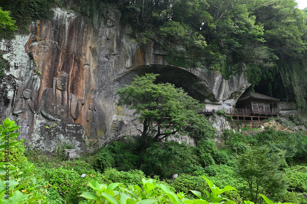 普光寺「磨崖仏」 Stock Photo Adobe Stock