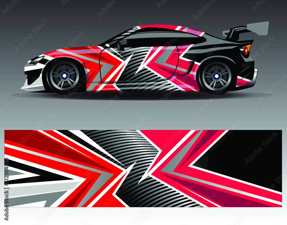 Car wrap decal graphics. Abstract eagle stripe  grunge racing and sport background for racing livery or daily use car vinyl sticker