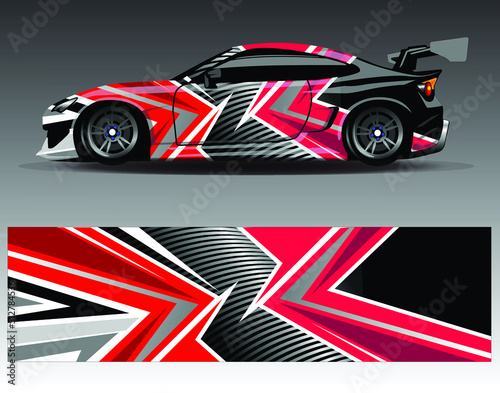 Car wrap decal graphics. Abstract eagle stripe  grunge racing and sport background for racing livery or daily use car vinyl sticker