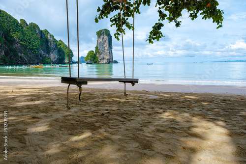 Aonang Krabi Thailand, Pai plong beach during rain season in Thailand. Krabi photo