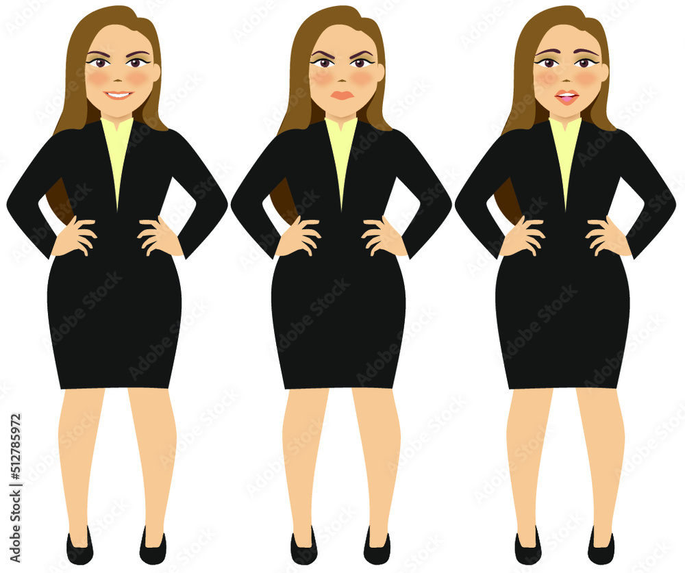 business woman with different facial expressions business woman with different facial expressions