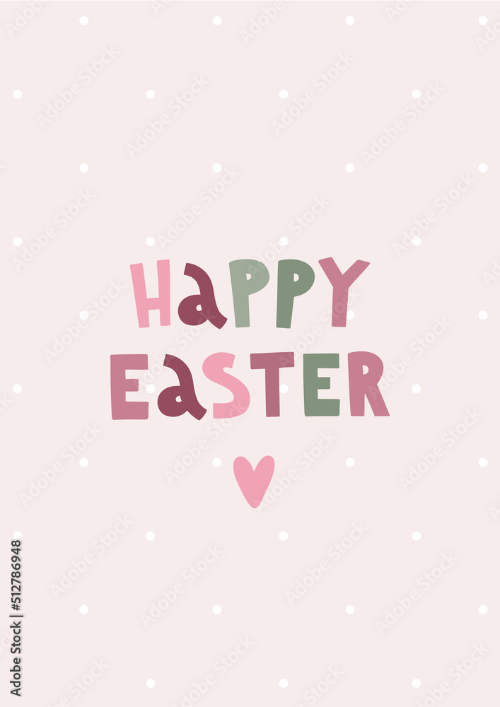 Happy easter lettering poster
