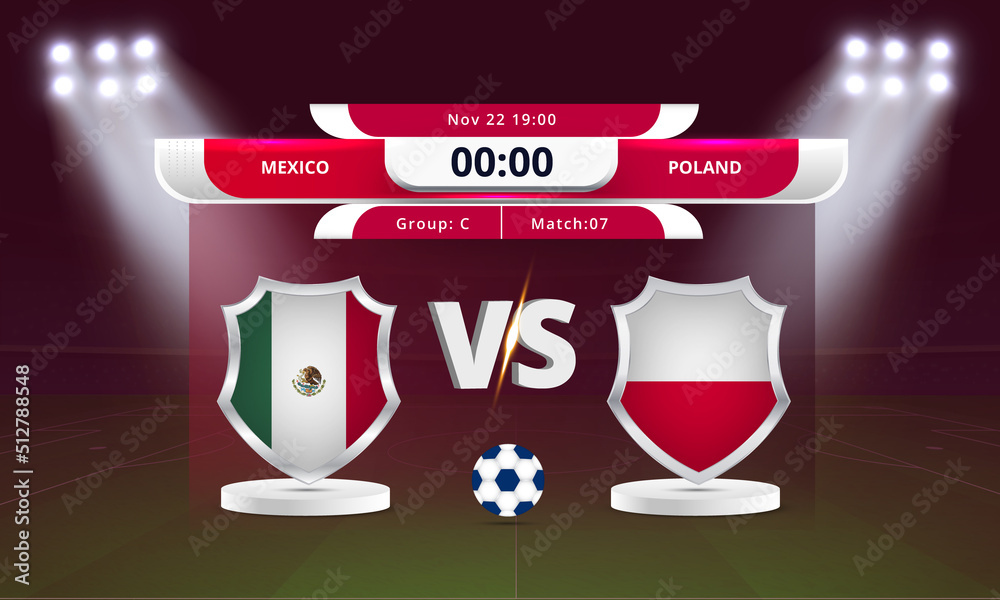 Mexico vs Poland Football world cup football match scoreboard broadcast
