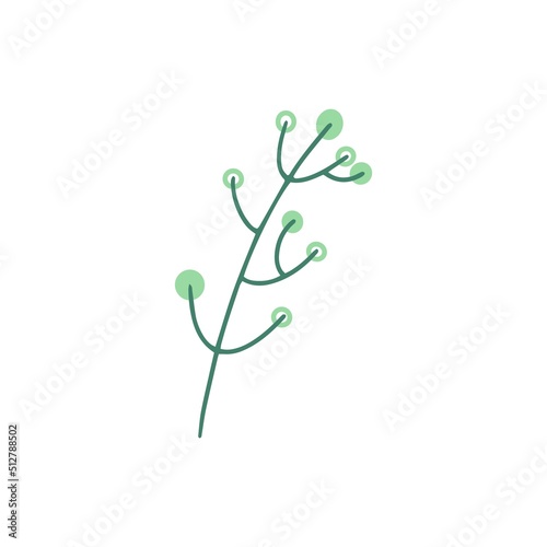 Organic shape of green plant  leaves. Modern trendy icon of foliage. Flat natural vector illustration with floral for advertisement  promotion