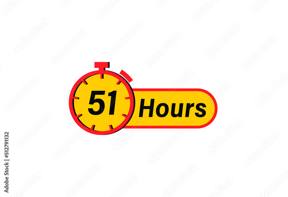 51 Hours timers Clocks, Timer 51 hour icon, countdown icon. Time measure. Chronometer icon isolated on white background 51 Hours timers Clocks, Timer 51 hour icon, countdown icon. Time measure. Chronometer icon isolated on white background