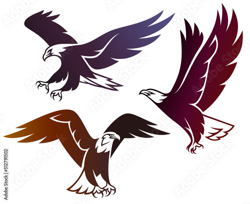 Billede på lærred Stylized Birds - Bald Eagle