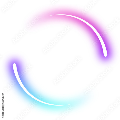 neon gradient line circle frame