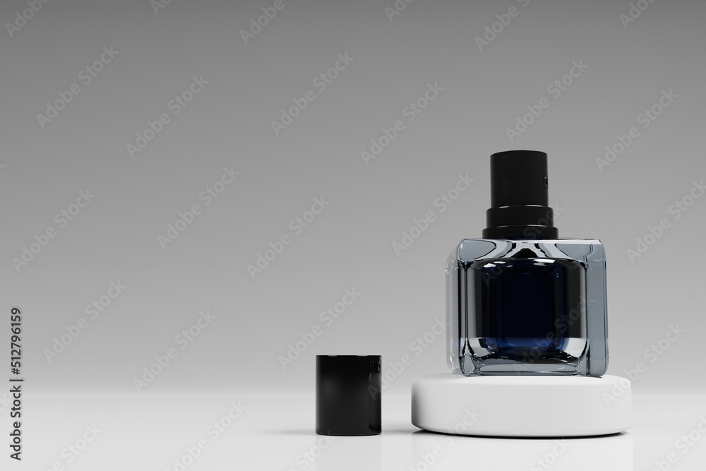 elegant transparent perfume bottle on 3d rendering elegant transparent perfume bottle on 3d rendering