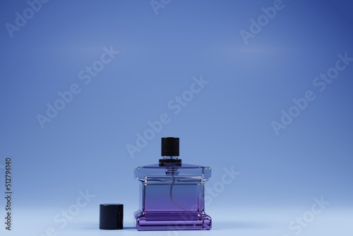 transparent perfume bottle on 3d rendering