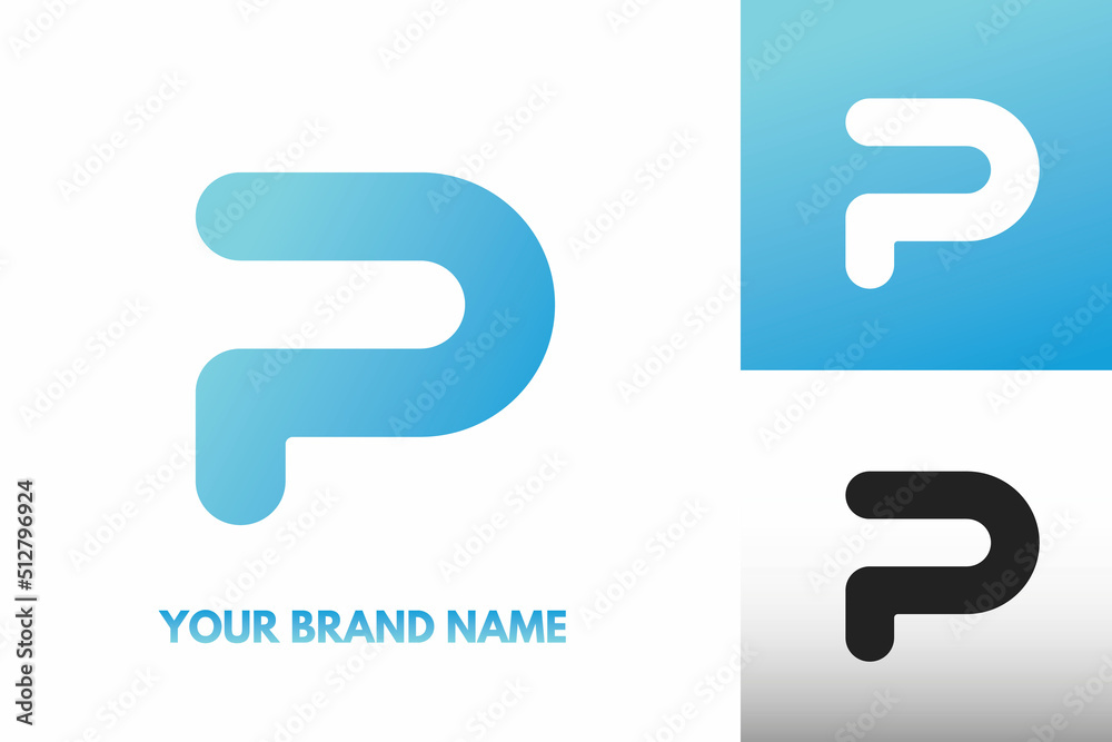 Logo Letter P Initial monogram in Simple book question mark shape Design Vector in Gradient and monochrome color. perfect for brand company identity Logo Letter P Initial monogram in Simple book question mark shape Design Vector in Gradient and monochrome color. perfect for brand company identity