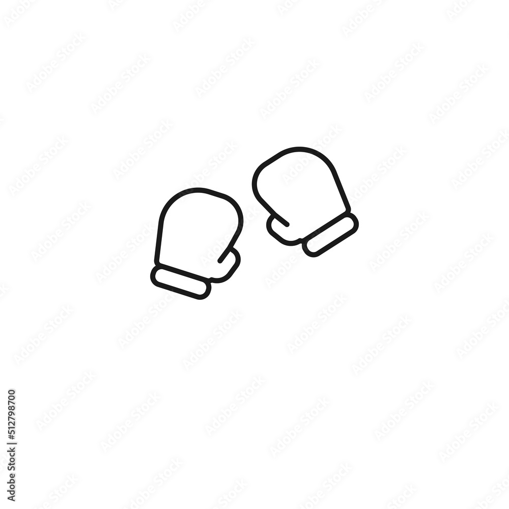 Sport, hobby, activity concept. Vector minimalistic sign drawn in flat style. Perfect for stores, shops, advertisement. Line icon of boxing gloves Sport, hobby, activity concept. Vector minimalistic sign drawn in flat style. Perfect for stores, shops, advertisement. Line icon of boxing gloves