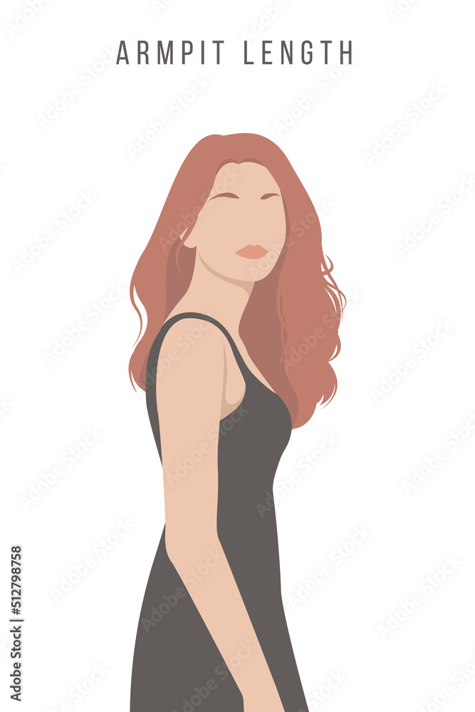Woman with orange armpit-length hair. Woman with orange armpit-length hair.