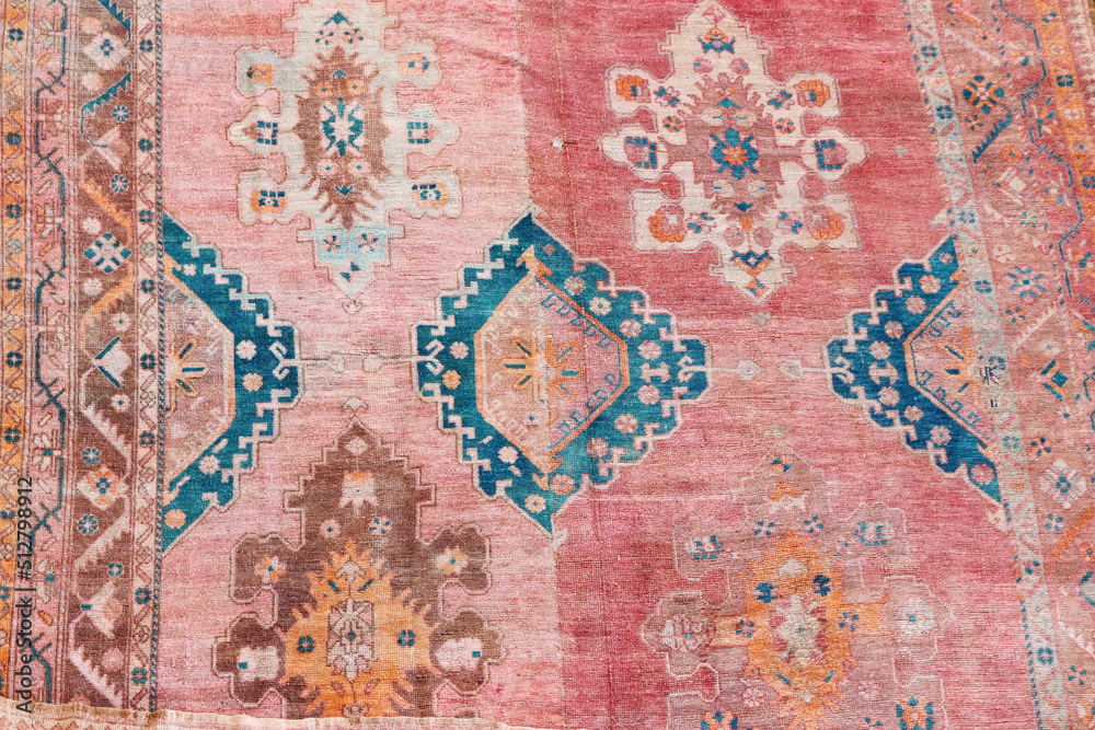 Hand woven antique Turkish carpet