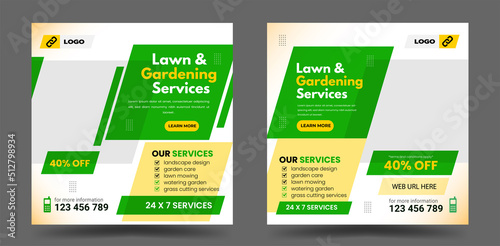 Landscaping and lawn care social media post design