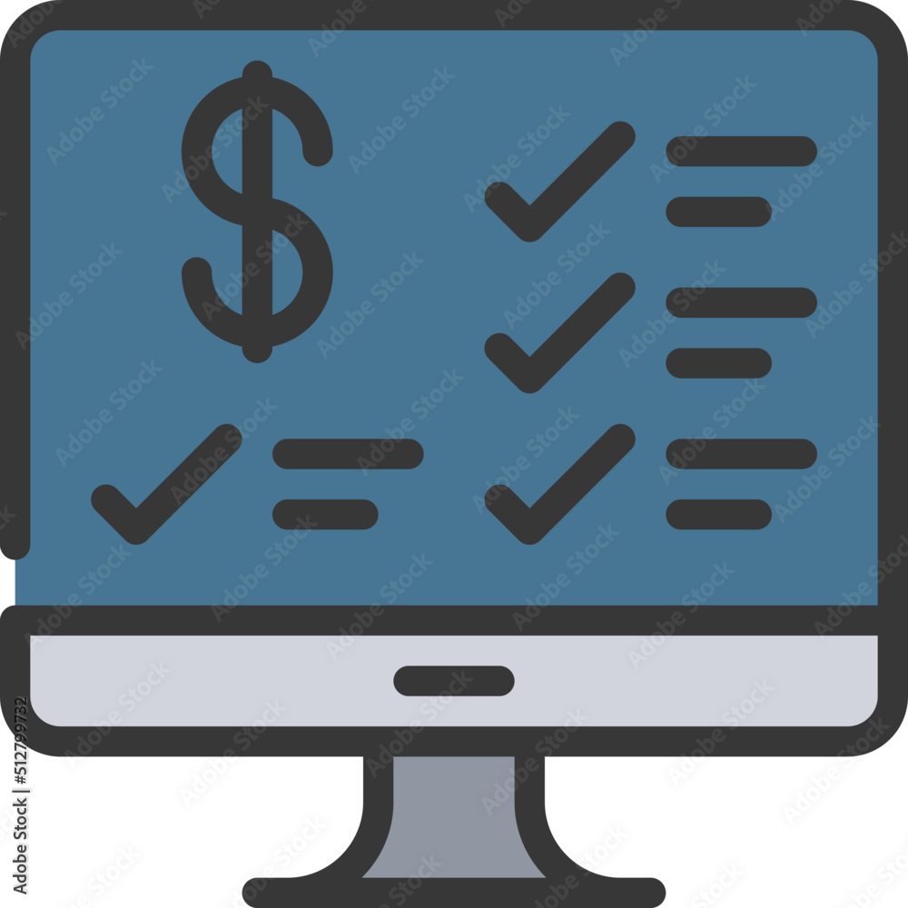 Online Financial Survey Icon Online Financial Survey Icon