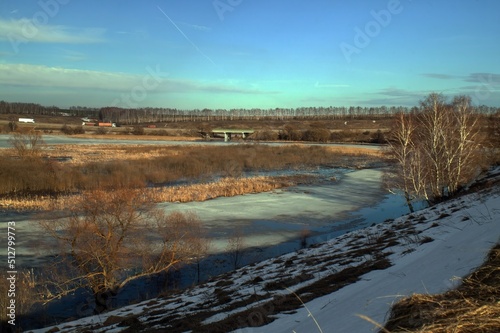 Fototapeta Naklejka Na Ścianę i Meble -  the bank of a small river in early spring