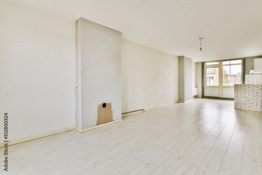 Spacious bright white kitchen with windows Spacious bright white kitchen with windows