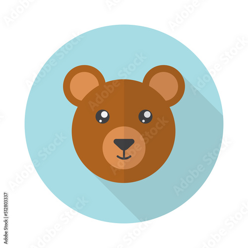 Smiley brown bear face icon design.