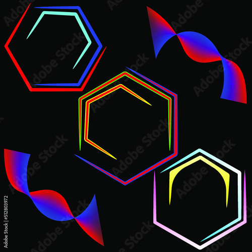 3 Set Cute Logo Design Polygon Design 
