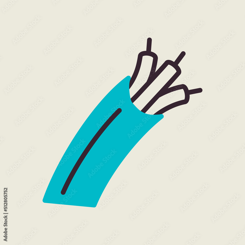 Obraz premium Electric cable vector icon. Construction, repair