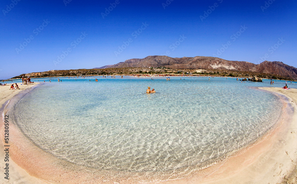 Fototapeta premium Clear sea at Elafonisi lagoon in Crete island at Greece