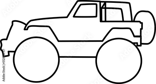 organic vector cartoon jeep line