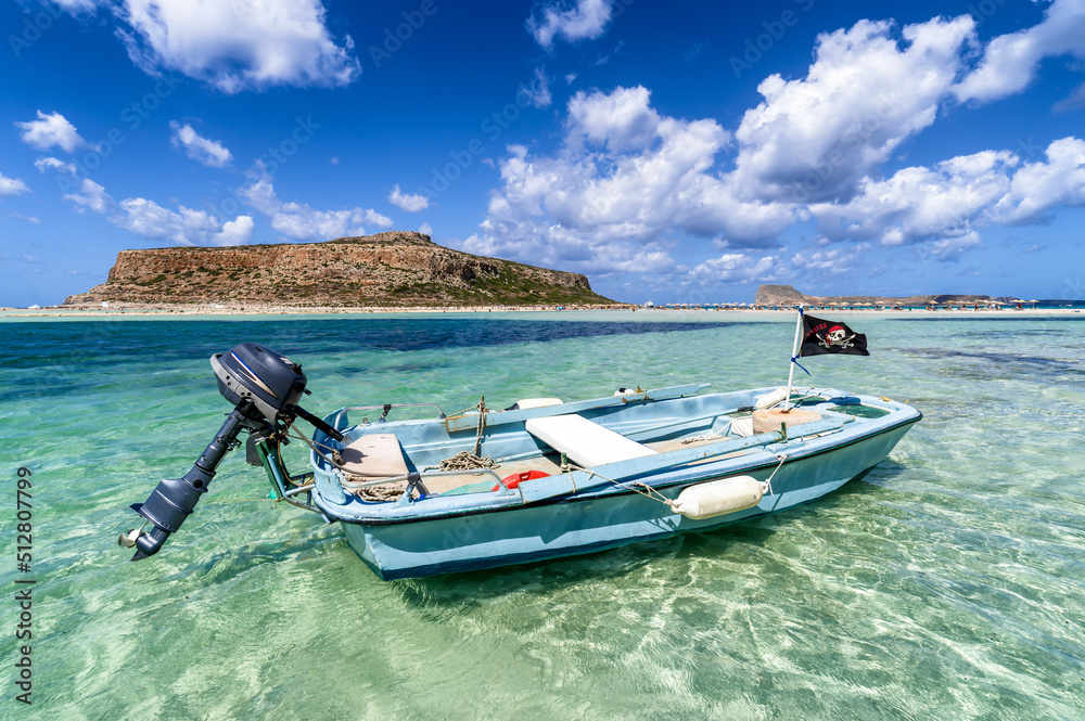 Balos blue lagoon in  Crete island, Greece