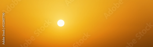 Sunlight from sun on yellow sky