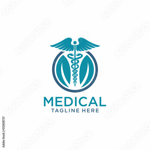 Medical pharmacy logo design template vector illustrator  Medical Caduceus vector