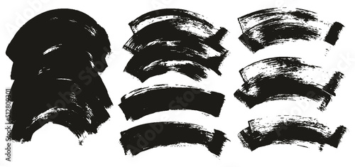 Flat Sponge Regular Artist Brush Curved Background High Detail Abstract Vector Background EXTRA Set 