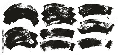 Flat Sponge Regular Artist Brush Curved Background High Detail Abstract Vector Background EXTRA Set 