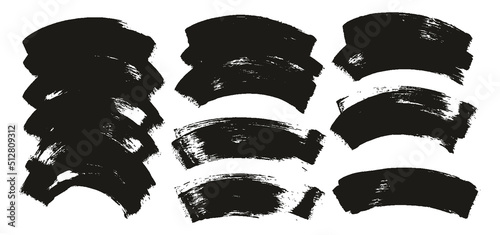 Flat Sponge Regular Artist Brush Curved Background High Detail Abstract Vector Background EXTRA Set 