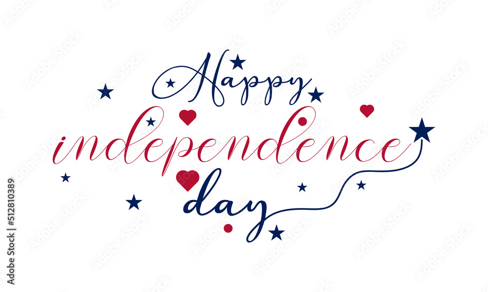 Happy Independence Day. 4th of july typographic design, Vector illustration.