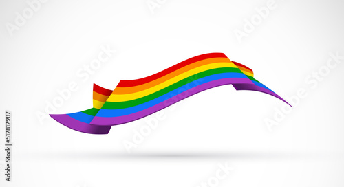 Gay pride banner with rainbow colored flag for Pride Month