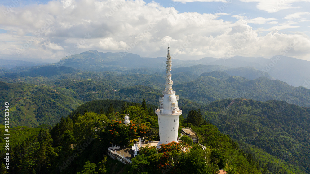 Ambuluwawa Tower is a temple of four religions in Sri Lanka. The tower rises above the jungle on a high mountain.