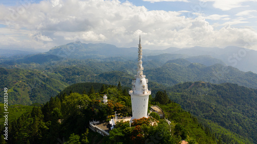 Ambuluwawa Tower is a temple of four religions in Sri Lanka. The tower rises above the jungle on a high mountain.