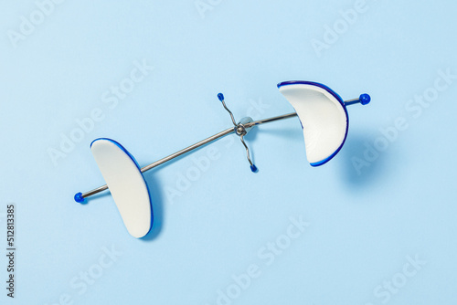 Orthodontic face mask Dental Petite Mask on a blue background photo