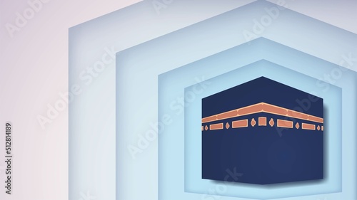 Muslim shrine Kaaba in paper style