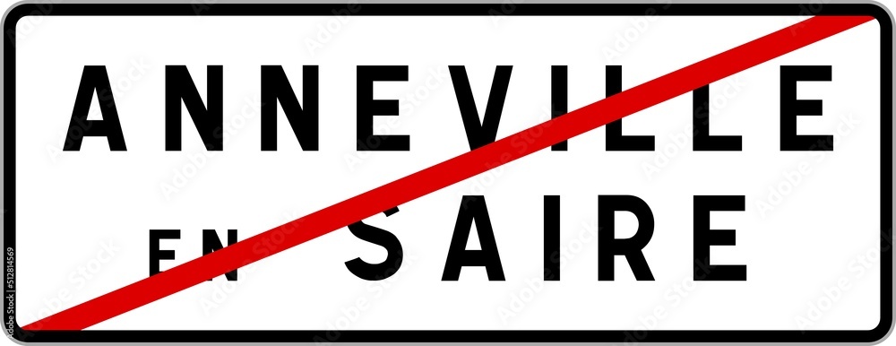 Panneau sortie ville agglomération Anneville-en-Saire / Town exit sign Anneville-en-Saire Panneau sortie ville agglomération Anneville-en-Saire / Town exit sign Anneville-en-Saire
