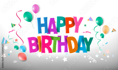 Photography Happy Birthday typographic vector design for greeting banner