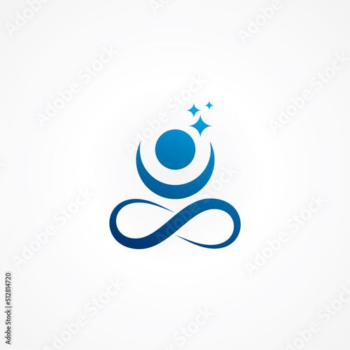 Logo design for a concept of yoga for a good sleep