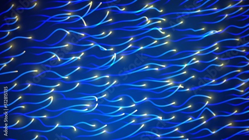 Abstract background with glowing blue wavy lines