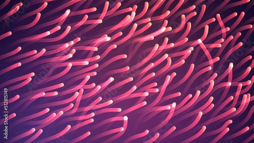 Abstract background with glowing pink wavy lines