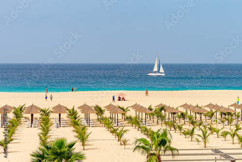 Beach and sailboat, Sal island photo