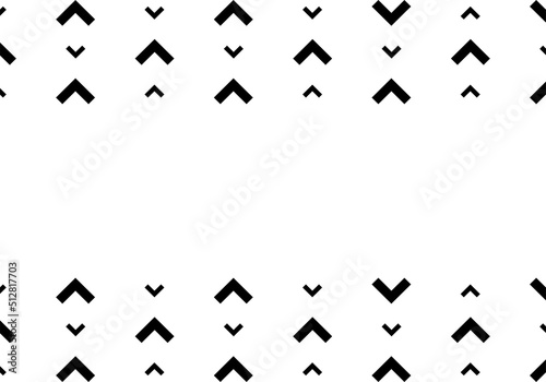 Vector. Black and white abstract ethnic background. Pattern of angle brackets. Frame with copy space for text. Background design for advertising and typographic products.