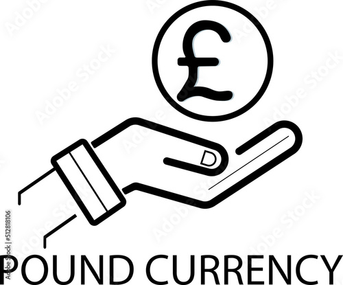 2d illustration pound currency sign on human hand