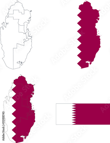 Set of territories of the country with the flag of Qatar