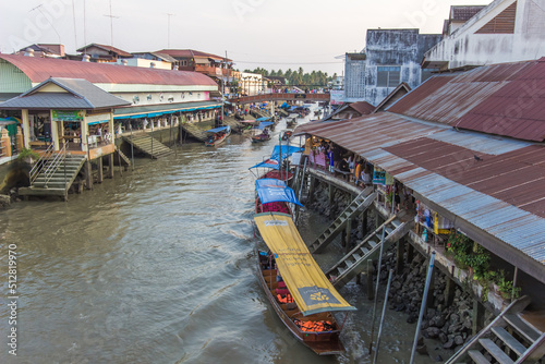 Wallpaper Mural Amphawa district,Samut Songkhram Province,Thailand on April 12,2019:Attractive scene of Amphawa Floating Market. Torontodigital.ca